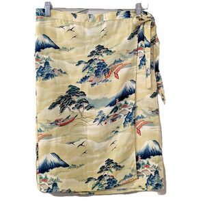 Vintage 80s Lucky Beach Hula Wear, Paradise Found Hawaiian Midi Wrap Skirt Sz. S